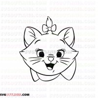 Marie the white kitten The Aristocats 3 outline svg dxf eps pdf png