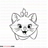 Marie the white kitten The Aristocats 3 outline svg dxf eps pdf png