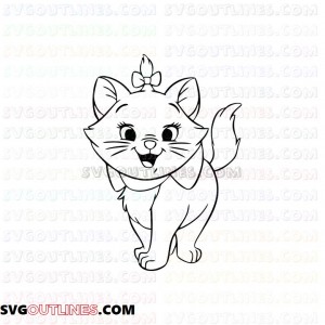 Marie the white kitten The Aristocats 4 outline svg dxf eps pdf png