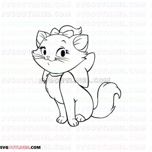 Marie the white kitten The Aristocats 5 outline svg dxf eps pdf png
