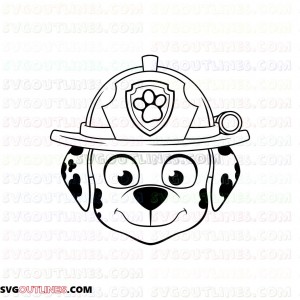 Marshall Face Paw Patrol outline svg dxf eps pdf png