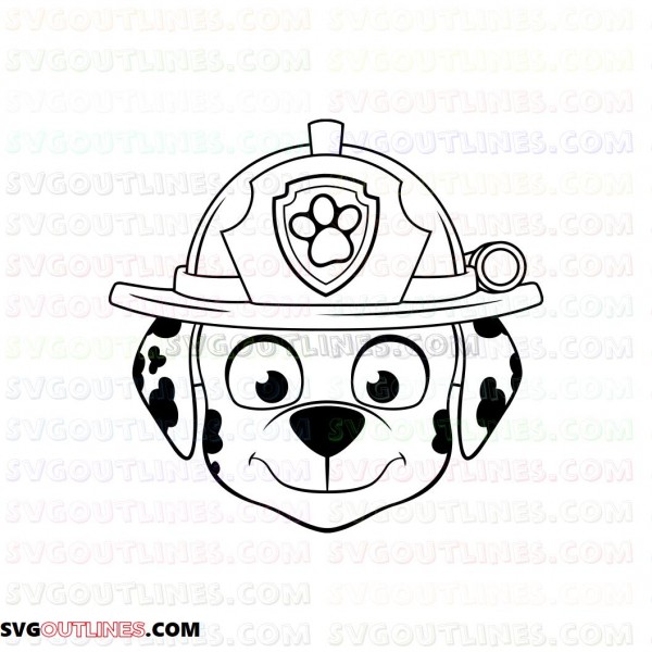 Download Marshall Face Paw Patrol Outline Svg Dxf Eps Pdf Png
