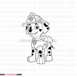 Marshall Paw Patrol outline svg dxf eps pdf png