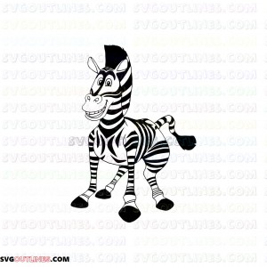 Marty Zebra Madagascar outline svg dxf eps pdf png