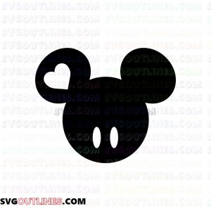 Mickey Heart Mickey Mouse outline svg dxf eps pdf png