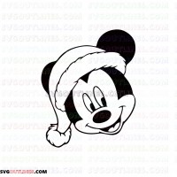 Mickey Mouse Face Christmas Santa Claus Hat 2018 outline svg dxf eps pdf png
