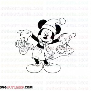 Mickey Mouse Ornaments Christmas outline svg dxf eps pdf png