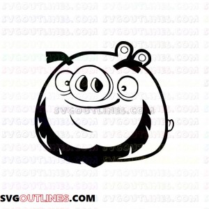 Minion Pig Face Angry Birds outline svg dxf eps pdf png