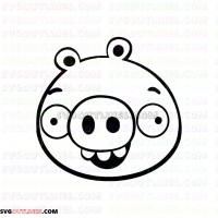 Minion Pig Face smiley Angry Birds outline svg dxf eps pdf png