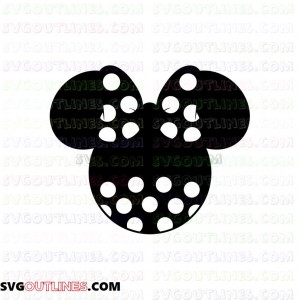 Minnie Bow Dress Red Mickey Mouse outline svg dxf eps pdf png