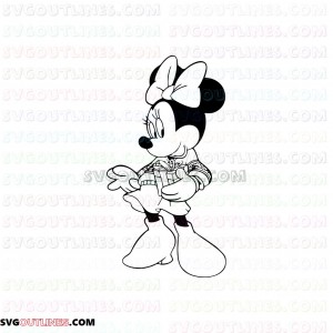 Minnie Christmas small Gift Mouse Mickey outline svg dxf eps pdf png