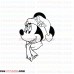 Minnie Face Christmas Mickey Mouse outline svg dxf eps pdf png