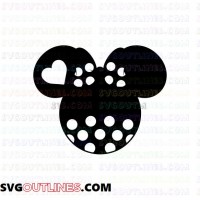 Minnie Heart Mickey Mouse outline svg dxf eps pdf png