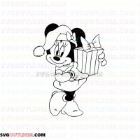 Minnie Mouse Mickey Christmas Present outline svg dxf eps pdf png