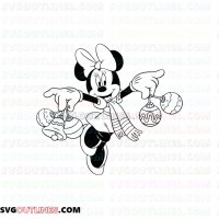 Minnie Ornaments Christmas Mickey Mouse outline svg dxf eps pdf png