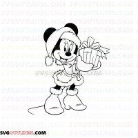 Minnie Present Mickey Mouse christmas Gift outline svg dxf eps pdf png