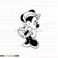 Minnie Santa Christmas Hat Mickey Mouse outline svg dxf eps pdf png