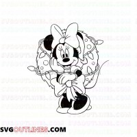 Minnie Wreath Mickey Mouse christmas outline svg dxf eps pdf png