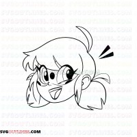 Miraculous Ladybug Angie Nasca happy face outline svg dxf eps pdf png