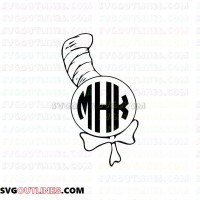 Monogram and circle Dr Seuss The Cat in the Hat outline svg dxf eps pdf png