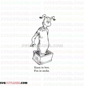 Mr Knox In Box Dr Seuss The Cat in the Hat outline svg dxf eps pdf png
