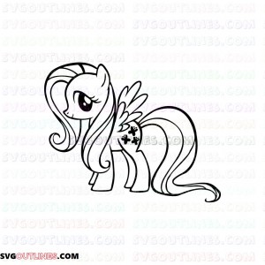 My Little Pony Fluttershy outline svg dxf eps pdf png