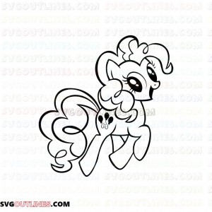 My Little Pony Pinkie Pie pink dancing outline svg dxf eps pdf png