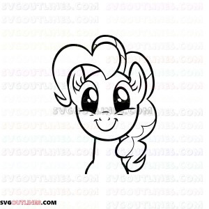 My Little Pony Pinkie Pie pink face 001 outline svg dxf eps pdf png