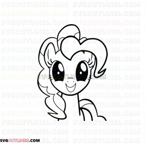 My Little Pony Pinkie Pie pink face 003 outline svg dxf eps pdf png