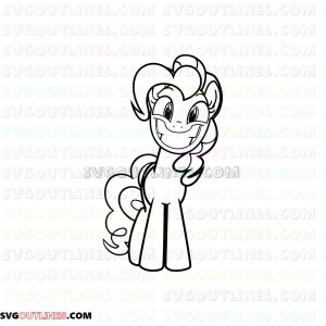 My Little Pony pinkie pie happy teeth outline svg dxf eps pdf png