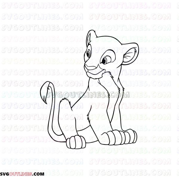 Nala The Lion King 1 outline svg dxf eps pdf png