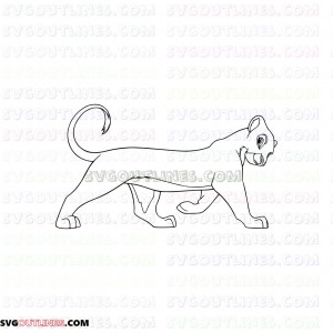 Nala The Lion King 6 outline svg dxf eps pdf png