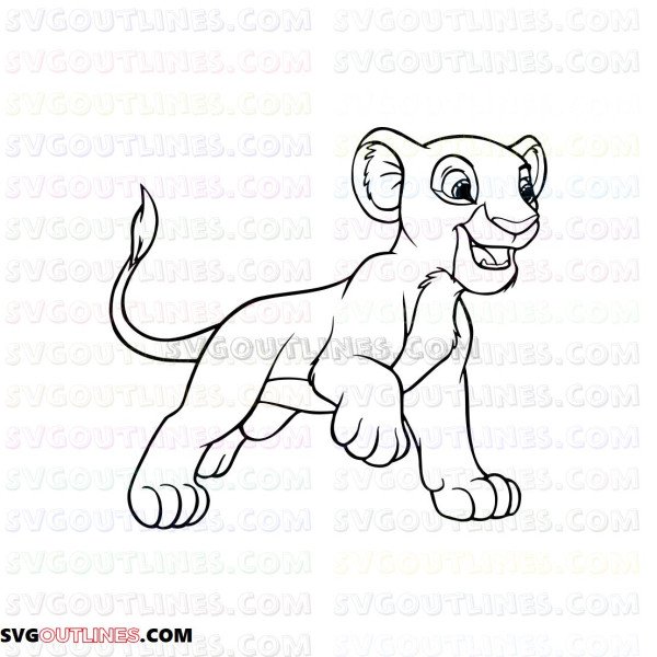 Nala The Lion King 8 outline svg dxf eps pdf png