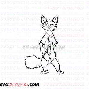 Nick Wilde Zootopia outline svg dxf eps pdf png
