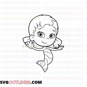 Oona Bubble Guppies outline svg dxf eps pdf png