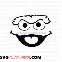 Oscar the Grouch Face Sesame Street outline svg dxf eps pdf png