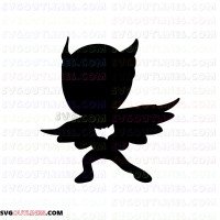 Owlette Black Silhouettes PJ Masks outline svg dxf eps pdf png