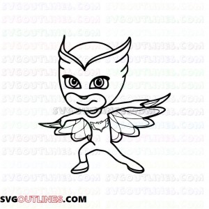 Owlette CP PJ Masks outline svg dxf eps pdf png