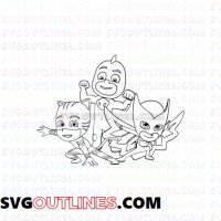 PJ Masks Silhouettes 2 outline svg dxf eps pdf png