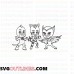 PJ Masks Silhouettes outline svg dxf eps pdf png