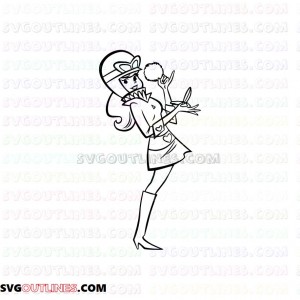 Penelope Pitstop 4 The Wacky Races outline svg dxf eps pdf png