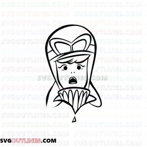 Penelope Pitstop Face The Wacky Races outline svg dxf eps pdf png