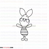 Piglet Baby Winnie the Pooh 21 outline svg dxf eps pdf png