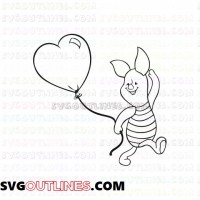 Piglet Balloon Winnie the Pooh outline svg dxf eps pdf png