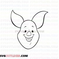 Piglet Head Winnie the Pooh outline svg dxf eps pdf png