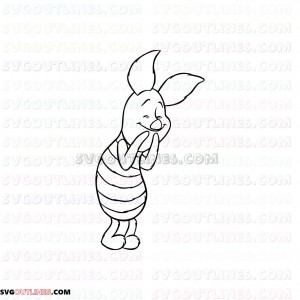 Piglet Winnie the Pooh 2 outline svg dxf eps pdf png