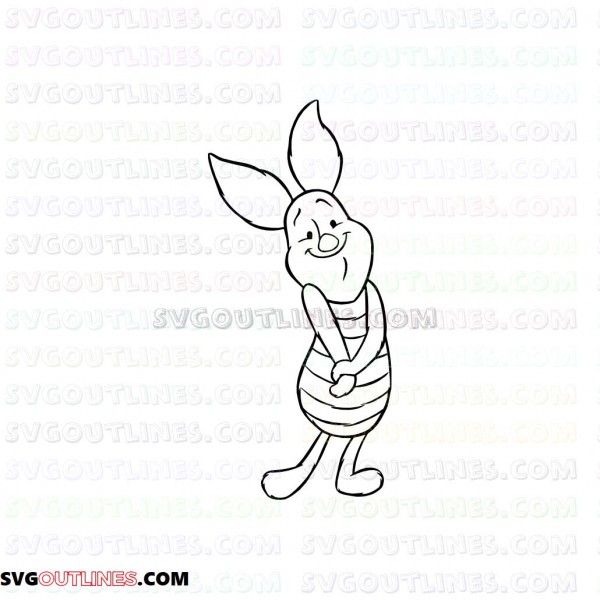 Piglet Winnie the Pooh 3 outline svg dxf eps pdf png