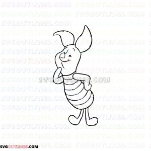 Piglet Winnie the Pooh 4 outline svg dxf eps pdf png