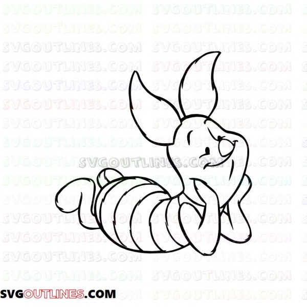 Piglet Winnie the Pooh 6 outline svg dxf eps pdf png