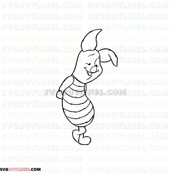 Piglet Winnie the Pooh 7 outline svg dxf eps pdf png